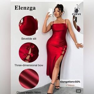 SHEIN Plus Size Elegant Red Dress Size 1X